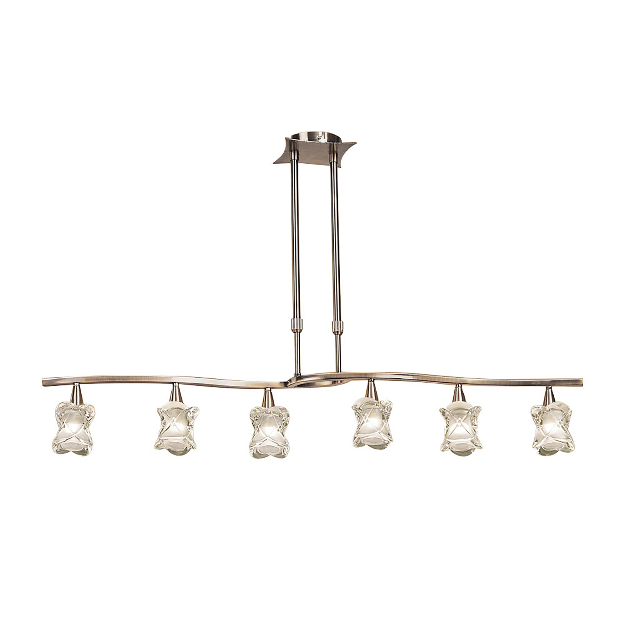 M0039AB  Rosa AB Telescopic Pendant 6 Light